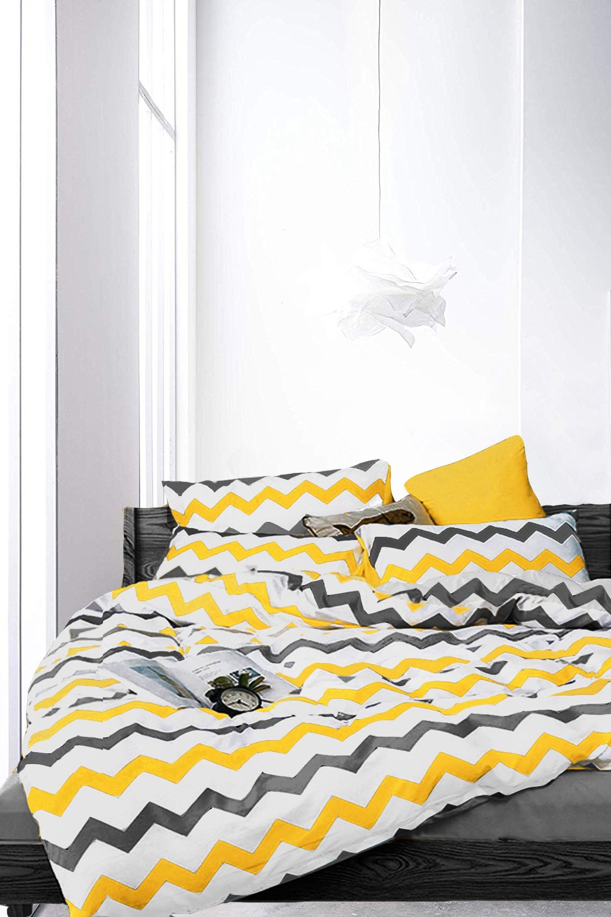 Doğal%20Pamuk%20Çift%20Kişilik%20Nevresim%20Takımı%20Sarı%20Zigzag%20-320560654